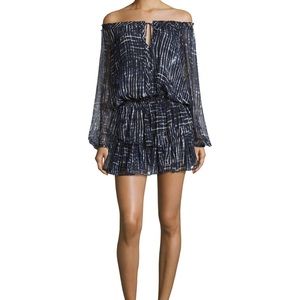 Love Shack Fancy Batik Georgette Ruffle Mini Dress